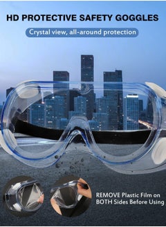 Y&D 2 Pcs Safety Goggles Protective Lab Eye Protection Stylish Round UV400 Transparent Blue Light for Men Womens  - Image 5