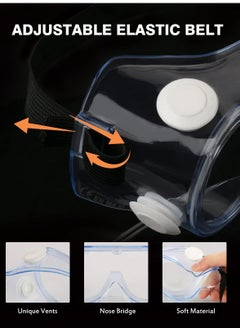 Y&D 2 Pcs Safety Goggles Protective Lab Eye Protection Stylish Round UV400 Transparent Blue Light for Men Womens  - Image 2