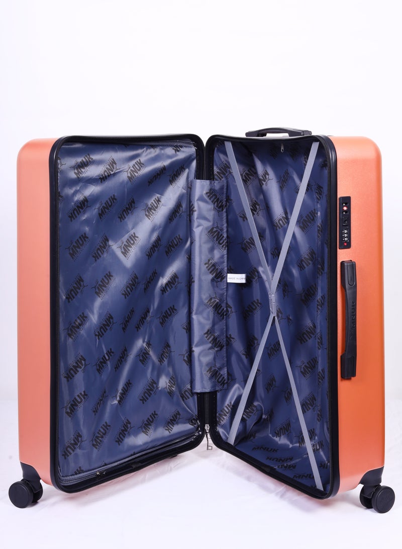MNUK MANCHESTER Set of 3 Luggage bag| Polycarbonates & ABS Hardside Luggage Trolley with TSA Lock| Double 360Â° 4 Wheeler| Cabin-20 Inch, Medium- 24 Inch, Large-28 Inch| Rose Gold - Image 2
