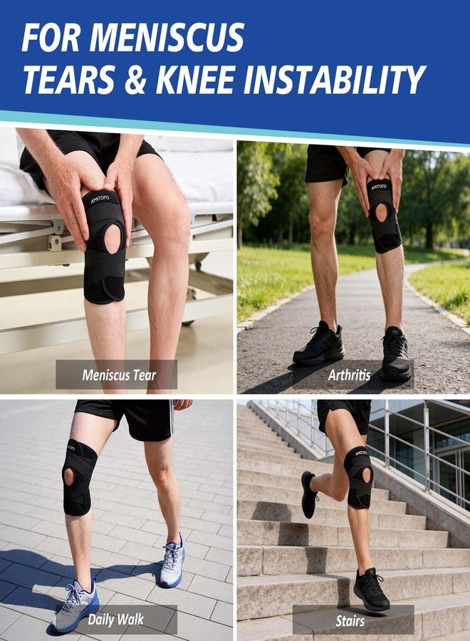 AMITOFO Knee Brace for Meniscus Tear, Spring Stabilizers for ACL MCL, Black - Image 5
