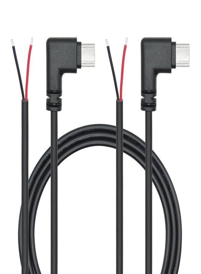 Maixbomr Right Angle USB C to 2 Pin Bare Wire Open End Wire 1M/3FT, 90 Degree USB Type C Male Plug Pigtail Power Cable 22AWG 5V/3A, for USB C Equipment Installed or Replacement Repair DIY Cable(2Pcs) - Image 1