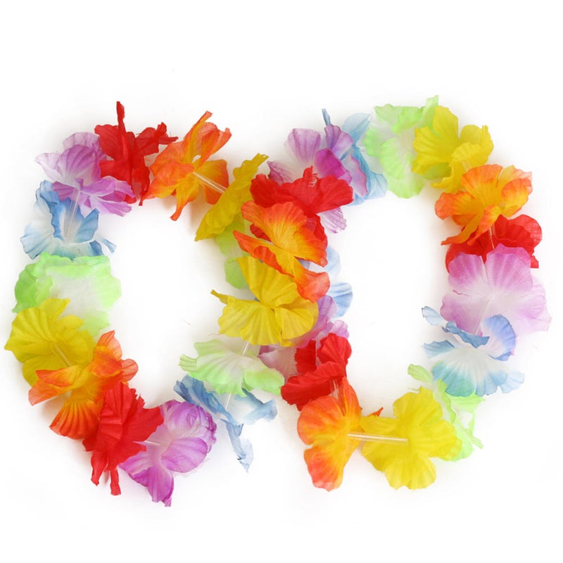 12pcs Hawaii Flower Head Wrap Garland Headband Headpiece for Festival Luau Beach Party (Colorful) - Image 5