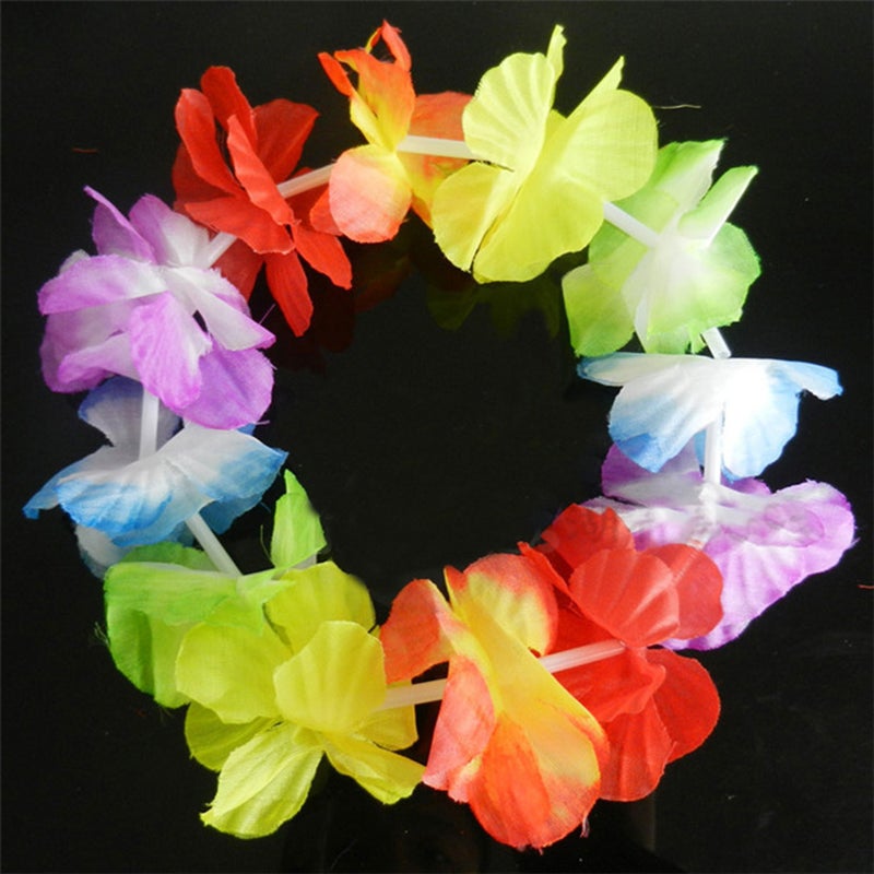 12pcs Hawaii Flower Head Wrap Garland Headband Headpiece for Festival Luau Beach Party (Colorful) - Image 3