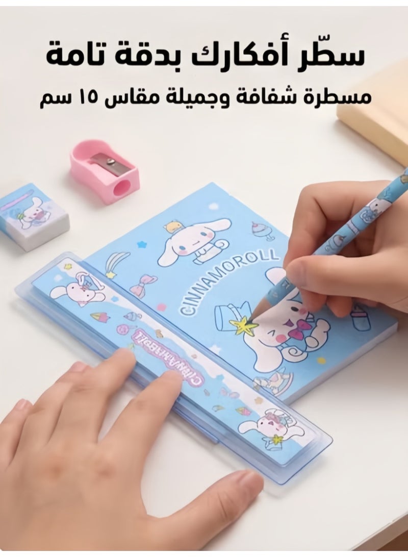 Sanrio Cinnamoroll Student Stationery Gift Set - Pencils, Ruler, Eraser & Sharpener - Image 4