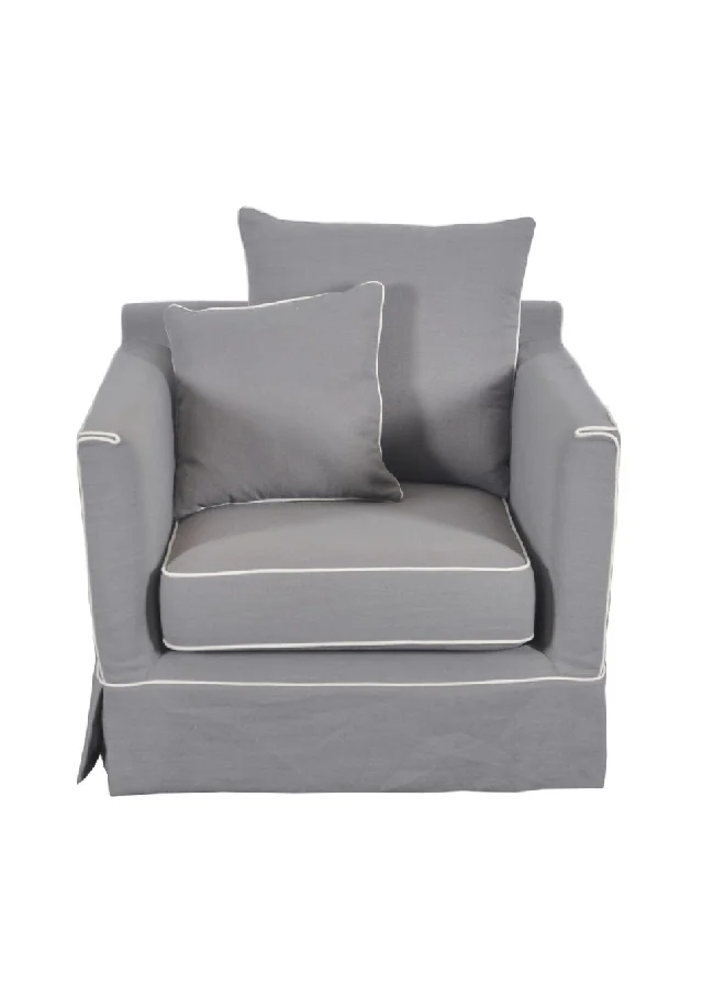 Micasa Elegant And Modern Design 1-Seater Fabric Sofa Grey 69 X 90 X 85 Cm Rl2362-1S
