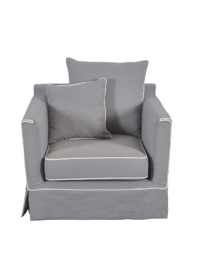 Micasa Elegant And Modern Design 1-Seater Fabric Sofa Grey 69 X 90 X 85 Cm Rl2362-1S - Image 1