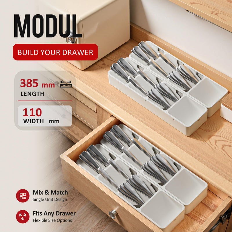 Li & Zhao Silverware Organizer for Drawer - Utensil Drawer Organizer Compact Utensil Organizer Silverware Tray Cutlery Organizer Spoon Drawer Kitchen for Kitchen, Office, Bathroom, Living room - Image 4