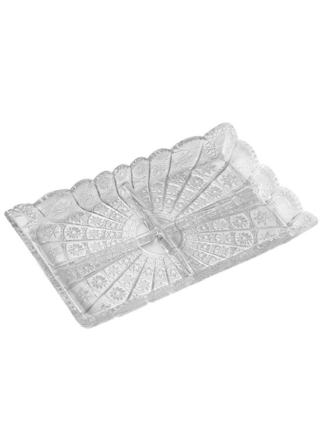 Guzel Premium Glass Fruit Plate 28.6x16.6CM Clear 