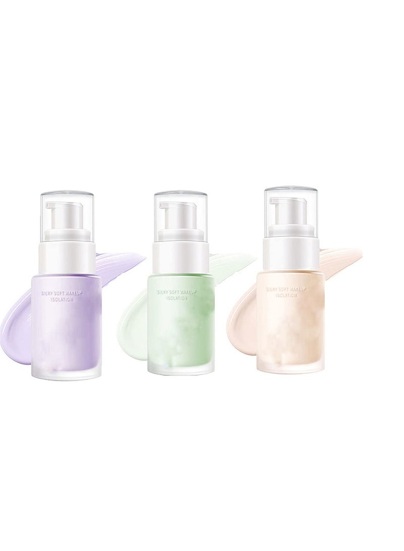 Excefore 3 Colors Isolation Cream Moisturizing Isolation BB Cream Long lasting Matte Flawless Foundation Makeup Primer Skin Tone Correcting Brightening Primer Neutralizing Dark Circles Correct Redeness - Image 1
