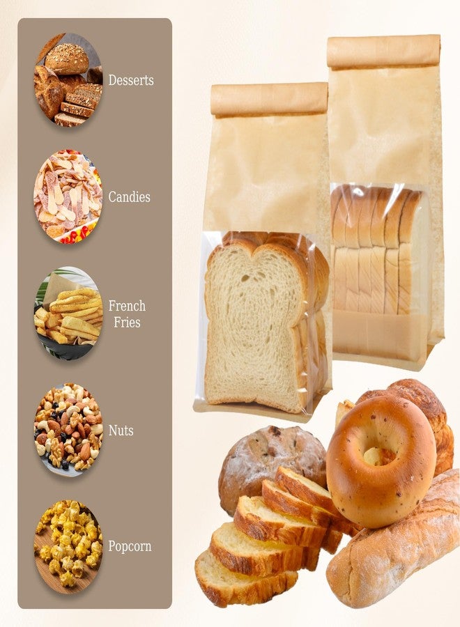 Xosjska 100 Pack Small Bakery Bags with Window, 3.9x3.2x9.5 Inches Bread Bags for Homemade Breads Resealable Tie Tab Lock Bread Storage Bag for Homemade Granola, Popcorn, Candies, Goodies - Image 4