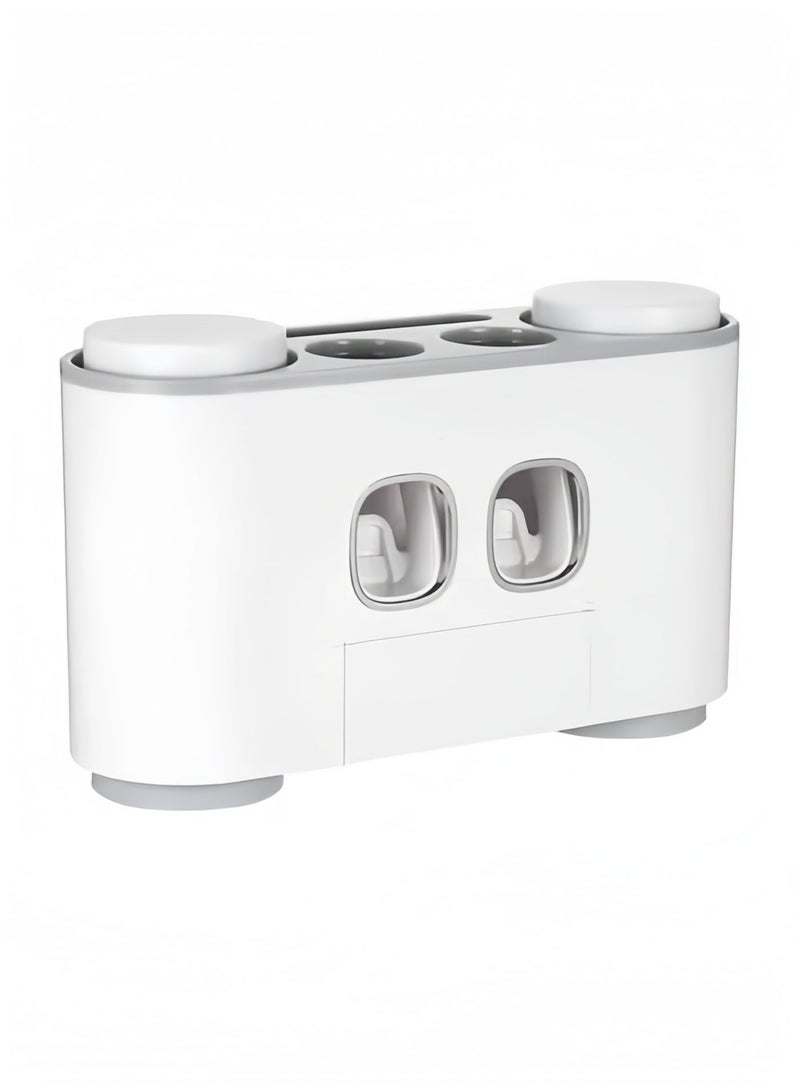 Halamodo Toothbrush Holder Wall Mounted for Bathroom, Multi-Functional Toothbrush and Toothpaste Dispenser, Storage Accessories Set - Image 1