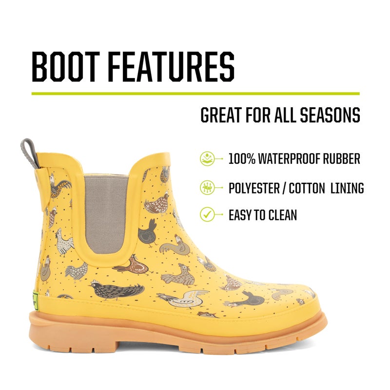 Western Chief Chelsea Waterproof Rain Boots for Women Offers Rubber Upper, Textile Lining, and Synthetic Outsole Hen Frenzy 7 M - Image 2