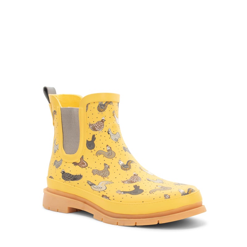 Western Chief Chelsea Waterproof Rain Boots for Women Offers Rubber Upper, Textile Lining, and Synthetic Outsole Hen Frenzy 7 M - Image 1