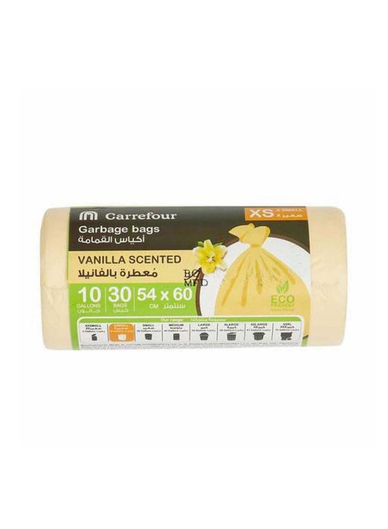 Carrefour Bio 10 Gallon Vanilla Scented Extra Small Beige 30 Garbage Bags 