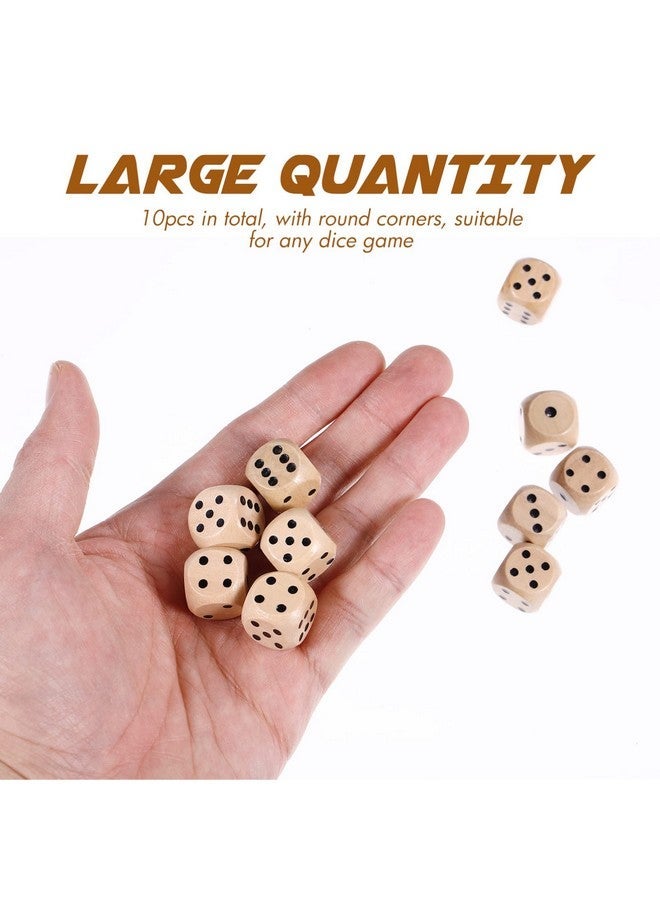 Toddmomy Wooden 6 Sided Dice Game Dice 10Pcs Wooden Dice 16mm Dice with Numbers 1- 6 Wooden Dice Set Party Favors for Table Games - Image 5