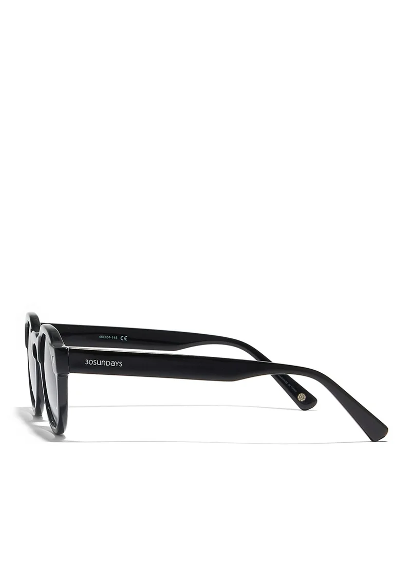 30Sundays DUNE Men Blue Sunglasses - Frame Material: Acetate - Lens Color: Blue- Frame Color: Black - Full Rim