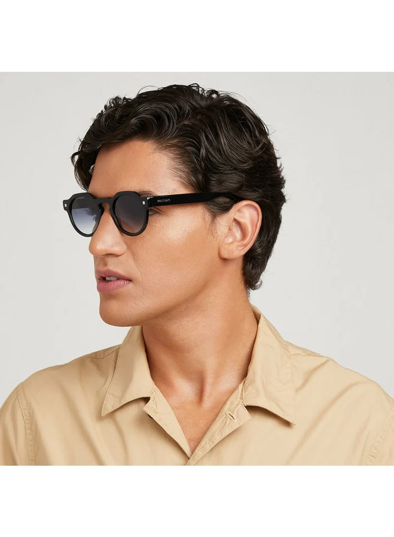 30Sundays DUNE Men Blue Sunglasses - Frame Material: Acetate - Lens Color: Blue- Frame Color: Black - Full Rim