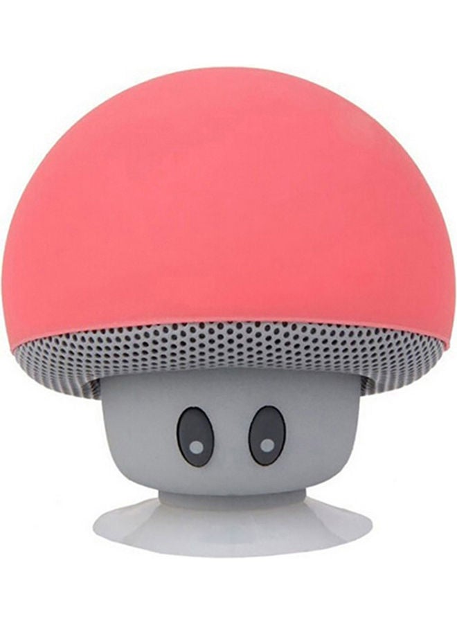 NIBEMINENT Mini Portable Mushroom Shape Bluetooth Speaker With Suction Cup Red
