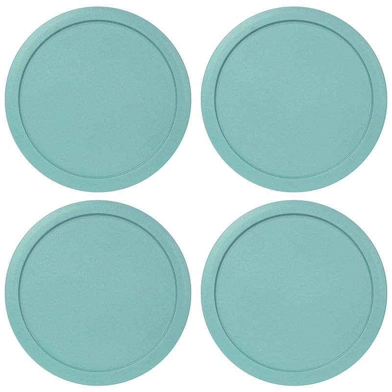 MRX Solutions Replacement Lid for Pyrex 7.5" (7 Cup) Storage Plastic Cover Bowl 7402-PC Turqoise (4-Pack) - Image 1