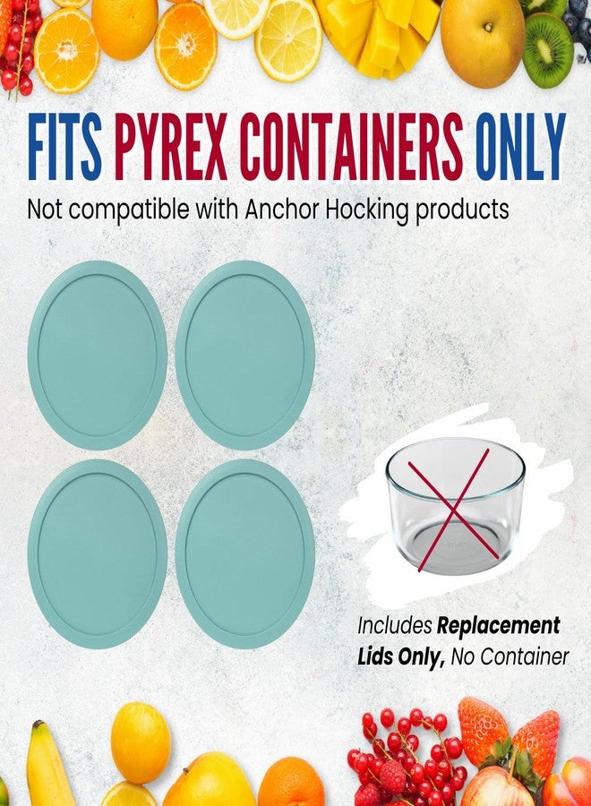 MRX Solutions Replacement Lid for Pyrex 7.5" (7 Cup) Storage Plastic Cover Bowl 7402-PC Turqoise (4-Pack) - Image 2