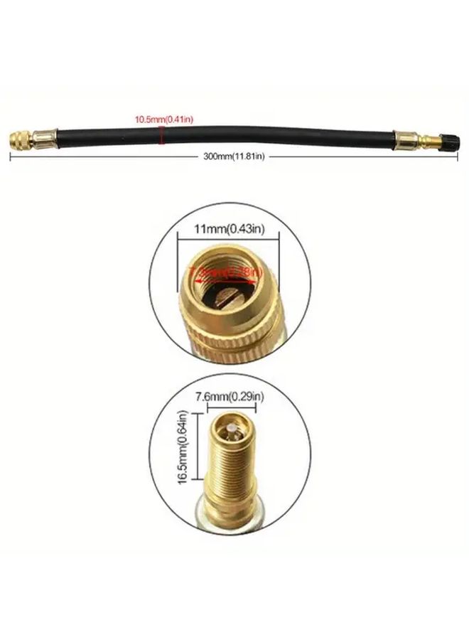 Thin Wall 300mm Copper Tire Valve Extender Dual Stem Extension Pipe For Easy Install - Image 1