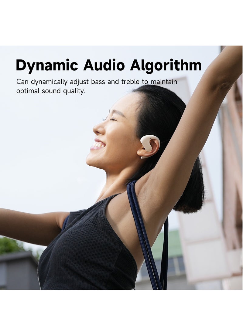 OpenRock Open Ear Headphones, Wireless Hanging Earphones, Bluetooth 5.2 Dual Microphone Call Noise Reduction, 7800 Mah Ultra-Long Standby, Ipx5 Waterproof, Suitable For Outdoor Sports White - Image 5