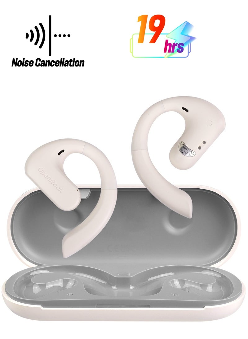 OpenRock Open Ear Headphones, Wireless Hanging Earphones, Bluetooth 5.2 Dual Microphone Call Noise Reduction, 7800 Mah Ultra-Long Standby, Ipx5 Waterproof, Suitable For Outdoor Sports White - Image 1