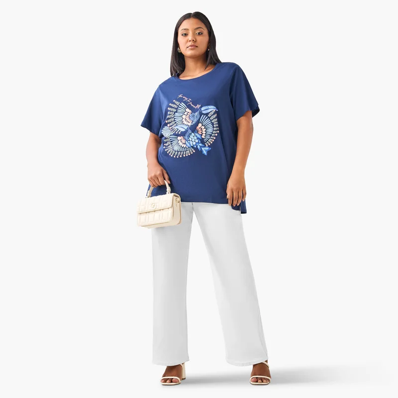 Ulla Popken Plus Size Ulla Popken Graphic Print T-shirt