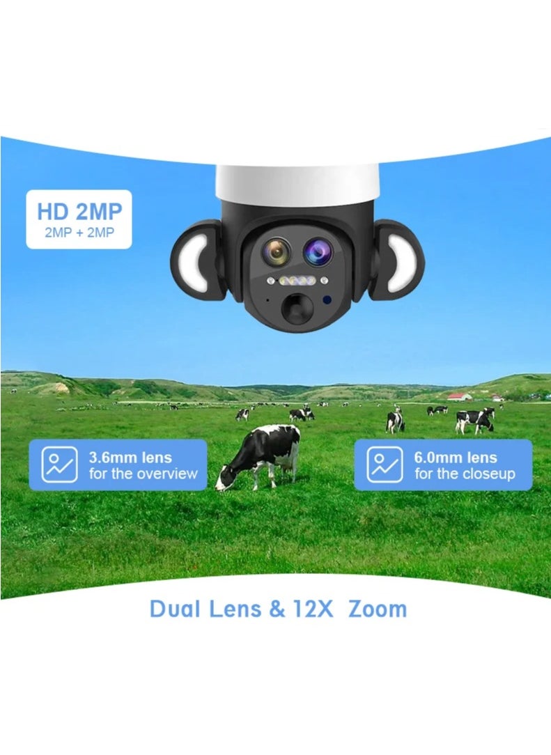 Camera with Memory Input HD Solar Powered Security Waterproof Dustproof Smart Tracking Technology Easy to Install and Control