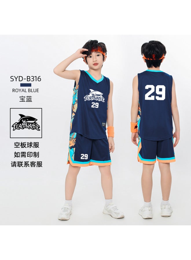 Children's Basketball Uniform Suit Boy's Jersey Primary School Students Team Compeion Sports Training Team Uniform Printed Uniform
