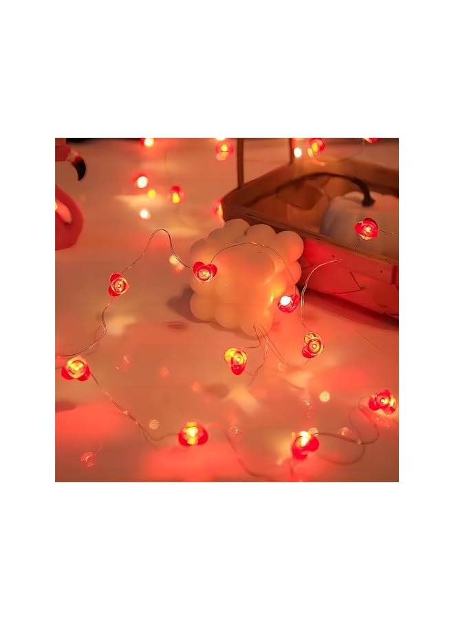 The Bros أضواء خيط القلب LED، 3 متر مقاومة للماء IP64، أضواء حب حمراء بأجواء خيالية مع 30 لمبة على شكل قلب أحمر، أضواء اليراعة مع جهاز تحكم عن بعد، مؤقت، 8 مستويات سطوع - Image 5