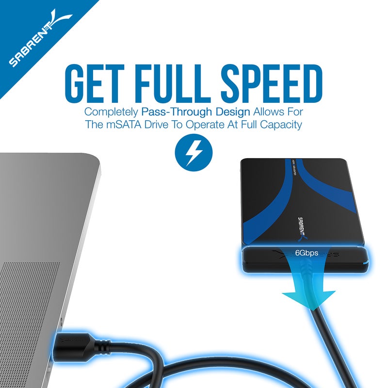 SABRENT mSATA to 2.5 Inch SATA III Aluminum Enclosure Adapter (EC-MSSA) - Image 5