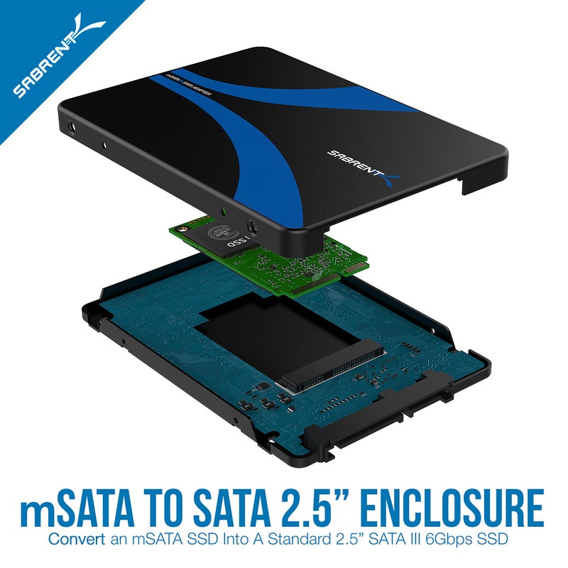 SABRENT mSATA to 2.5 Inch SATA III Aluminum Enclosure Adapter (EC-MSSA) - Image 2