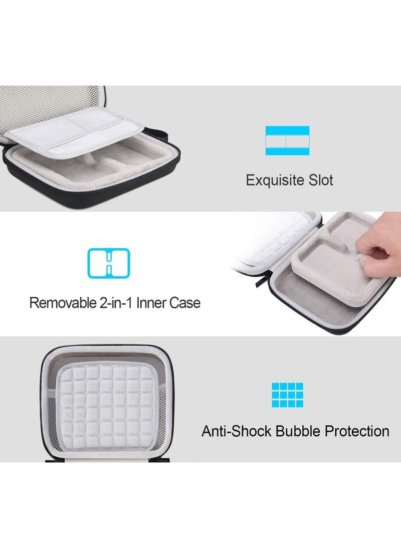 Lacdo 2-in-1 External SSD Carrying Case for SanDisk Extreme Portable External SSD SDSSDE60-G25 / G-Technology G-Drive Mobile SSD 250G 500G 1TB 2TB USB 3.1 USB-C Shockproof Protective Travel Bag, Black - Image 3