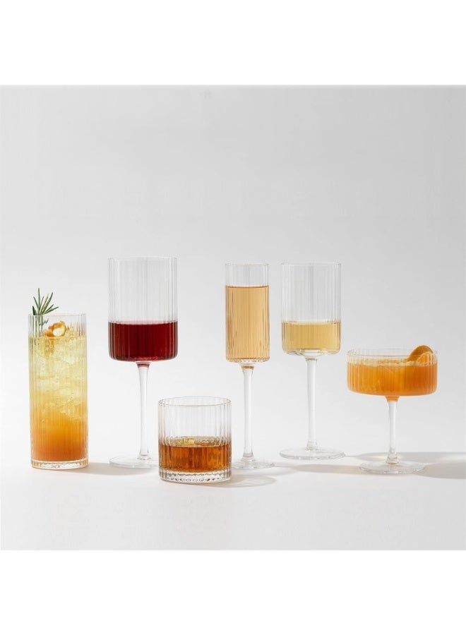 2PCS Fluted Wine Glasses – Big Long Stem Glasses. Unique, Stemmed Glass or Cocktail Vintage Style Drinking (Size : 75) - Image 1