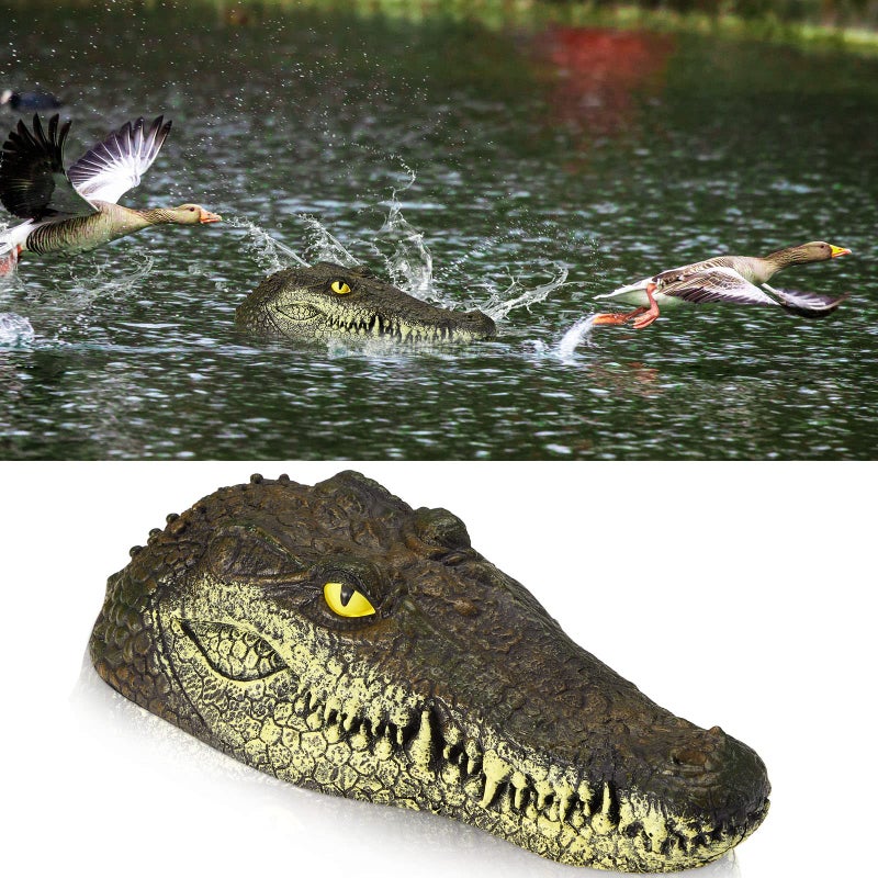 Yulejo Pond Floating Alligator Head Decoy Pool Accessories 126 Inches Outdoor Pools Float Fake Alligator Head Crocodile Heads Decoy for Goose Heron Duck Control Garden Patio Accessories - Image 4