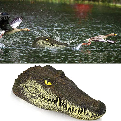 Yulejo Pond Floating Alligator Head Decoy Pool Accessories 126 Inches Outdoor Pools Float Fake Alligator Head Crocodile Heads Decoy for Goose Heron Duck Control Garden Patio Accessories - Image 1