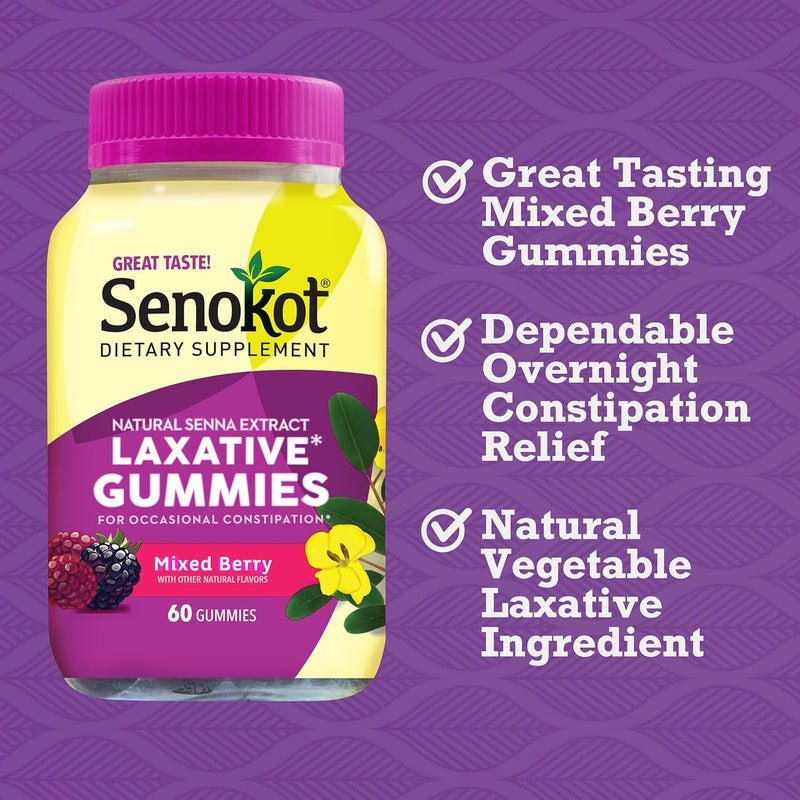 Senokot 60 Count Laxative Gummies and Vitafusion 90 Count Sugar Free Fiber Gummies with Prebiotic Fiber - Image 4