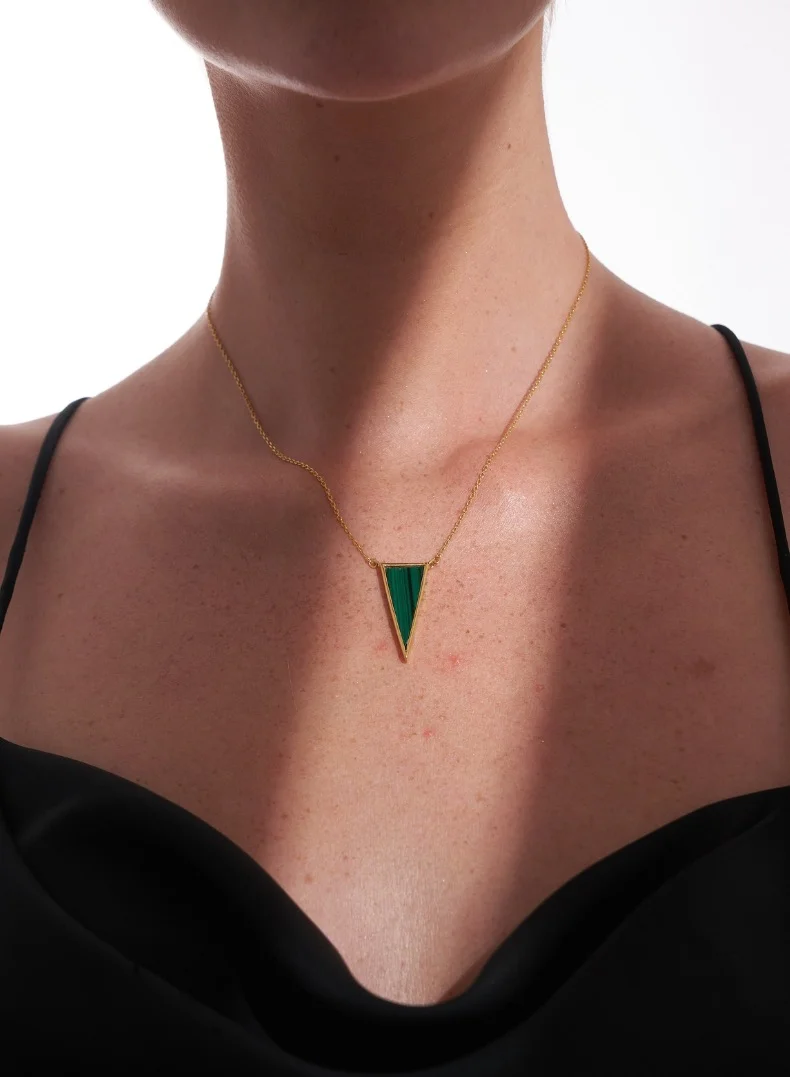 هزمير جولري Bliss Malachite Necklace in Gold plated Sterling Silver