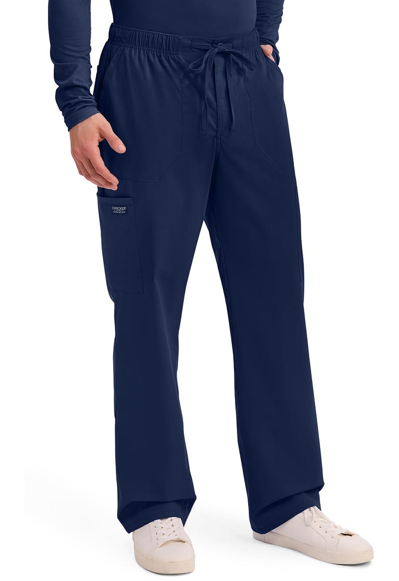 Cherokee Scrubs for Men Tapered Leg Cargo Scrub Pants with Zip Fly, 5 Pockets Elastic Waist 2-Way Stretch & Easy Care - WW190, XL, Navy - Image 5