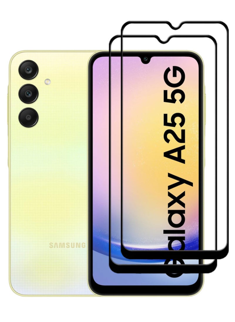 ACLIX 2 Pieces Antistatic ESD Dustproof Premium Quality High Definition Tempered Glass Screen Protector Designed For Samsung Galaxy A25 - Image 1