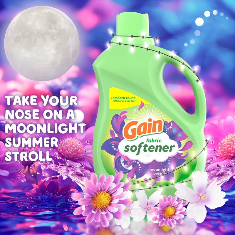 Gain Liquid Fabric Softener, Moonlight Breeze Scent, 140 FL OZ, 190 Loads, Smooth Touch - softness you can feel - Image 3
