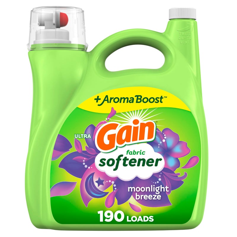 Gain Liquid Fabric Softener, Moonlight Breeze Scent, 140 FL OZ, 190 Loads, Smooth Touch - softness you can feel - Image 1