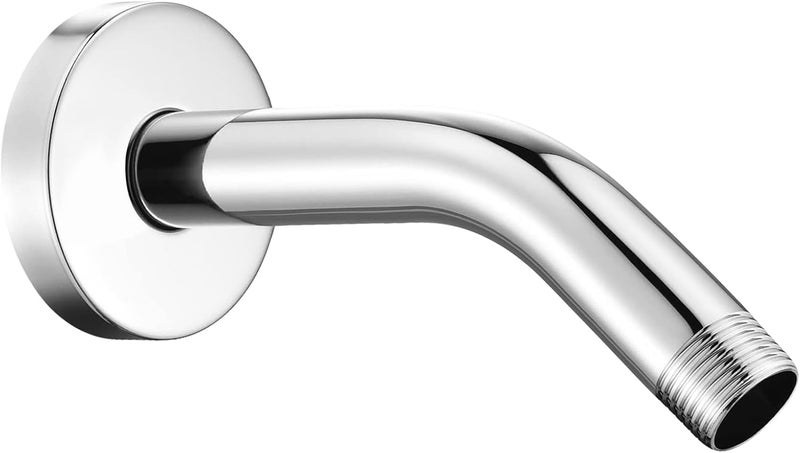 Nuodan Shower Arm with Flange, 6 Inches Wall Mount Replacement Shower Head Arm For Fixed Shower Head and Handheld Showerhead, Chrome - Image 1