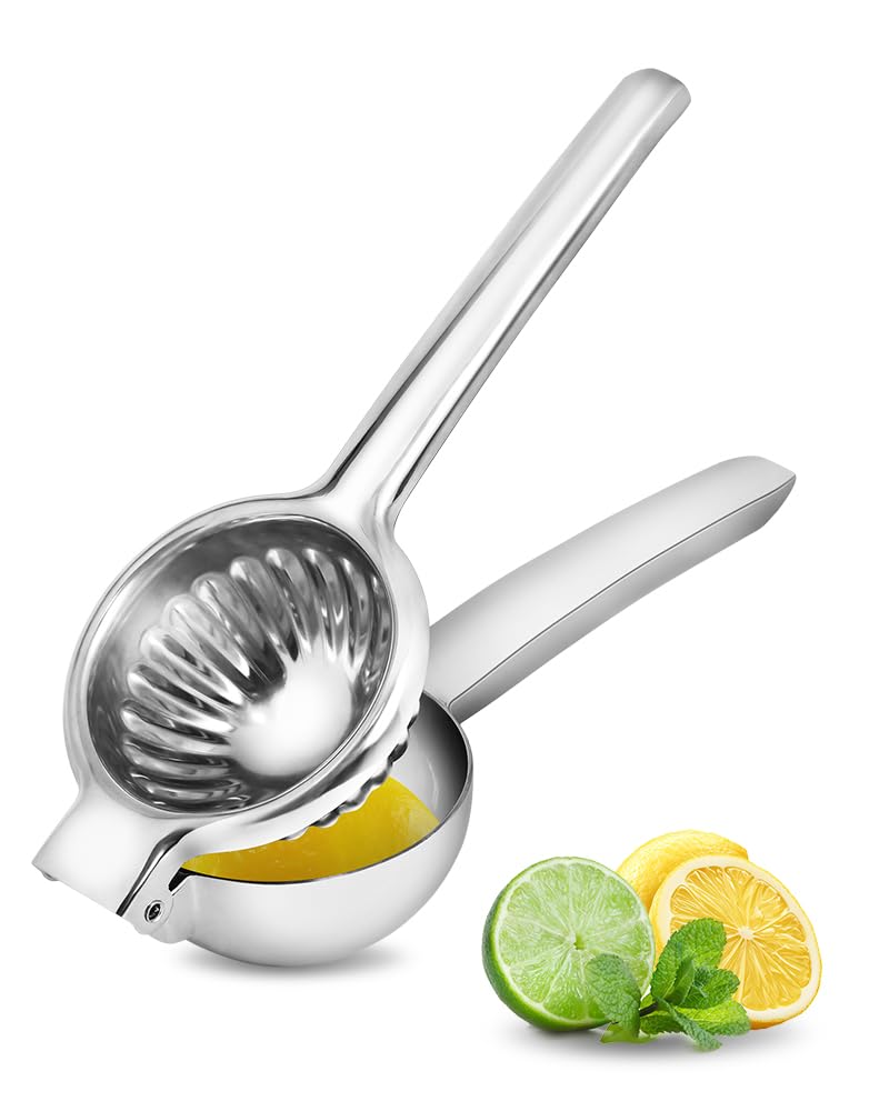 Brigii Lemon Squeezer Juicer for Lime and Lemon, Heavy-Duty 304 Stainless Steel, High Juice Yield Manual Juicer, Ergonomic Handle, Dishwasher Safe - Image 1