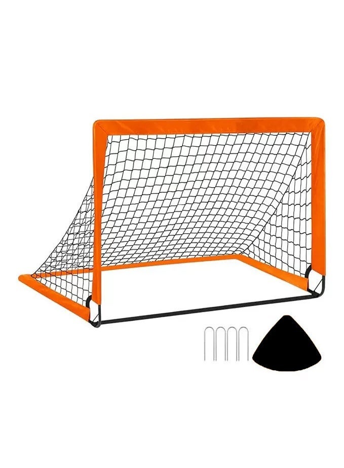COYO 1 Pack 120cm x 90cm Size Portable Kid Soccer Goals for Backyard, Indoor and Outdoor Pop Up Soccer Goals, Orange - Image 1