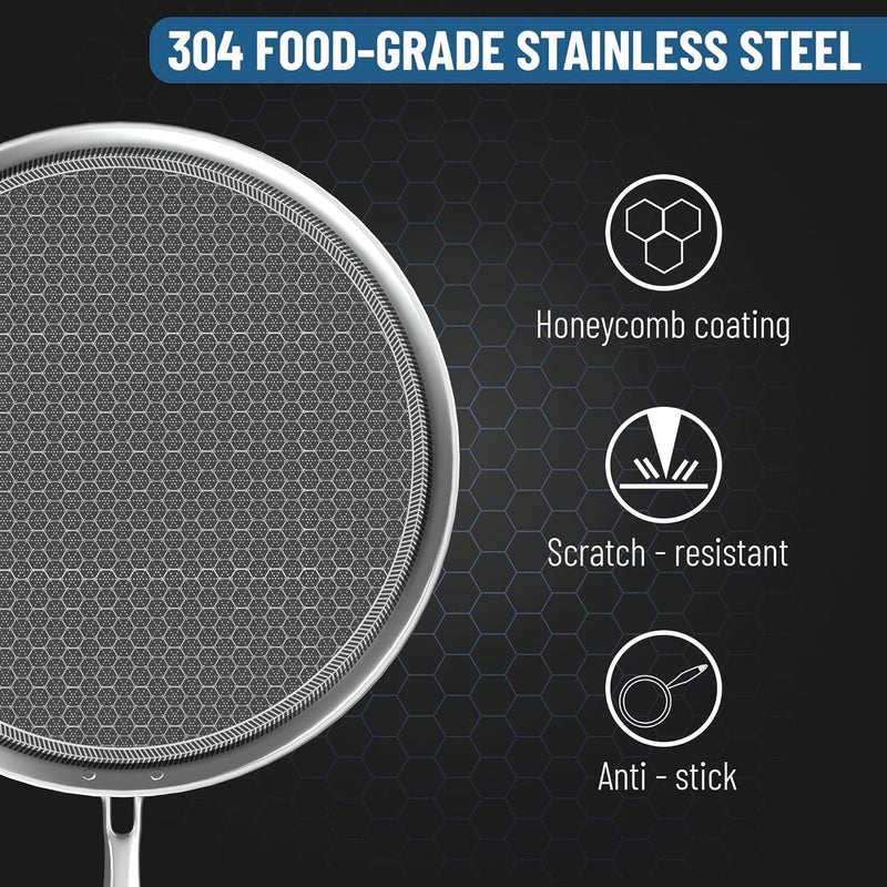 Onions Onions Triply Stainless Steel Dosa Tawa with Honeycomb Pattern, 4mm Thick, Non-Stick Surface, Food-Grade Steel, Metal Spatula Friendly- 10.5 IN/26.5 CM Dai  - Image 3