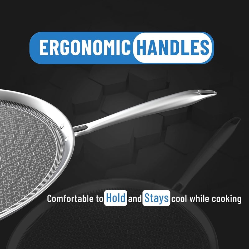 Onions Onions Triply Stainless Steel Dosa Tawa with Honeycomb Pattern, 4mm Thick, Non-Stick Surface, Food-Grade Steel, Metal Spatula Friendly- 10.5 IN/26.5 CM Dai  - Image 5