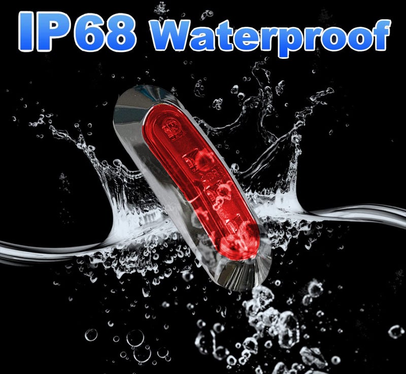 JXOFROAD 6PCS LED Boat Marine Lights,12V Waterproof Red Interior Courtesy Strip Light Deck Navigation Lights Night Fishing Swimming - Image 4