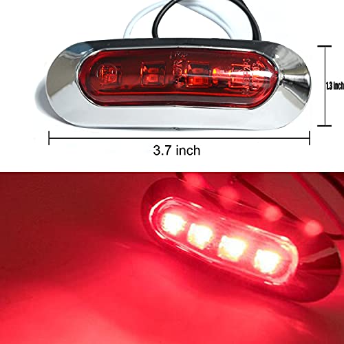 JXOFROAD 6PCS LED Boat Marine Lights,12V Waterproof Red Interior Courtesy Strip Light Deck Navigation Lights Night Fishing Swimming - Image 2